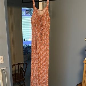 Blush Red Sleeveless Halter Maxi Sundress